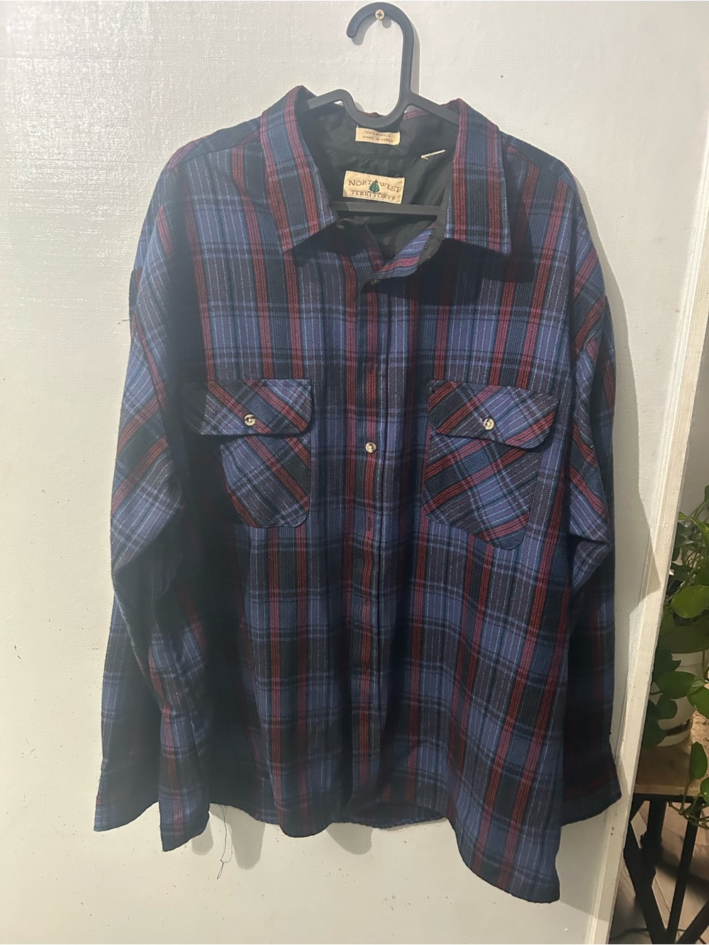 Northwest Territory Blue and Red Plaid Button-Down Shirt